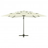 4-poziomowy parasol na aluminiowym słupku, piaskowy, 250x250 cm