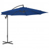 Parasol wiszący ze stalowym słupkiem, 300 cm, niebieski