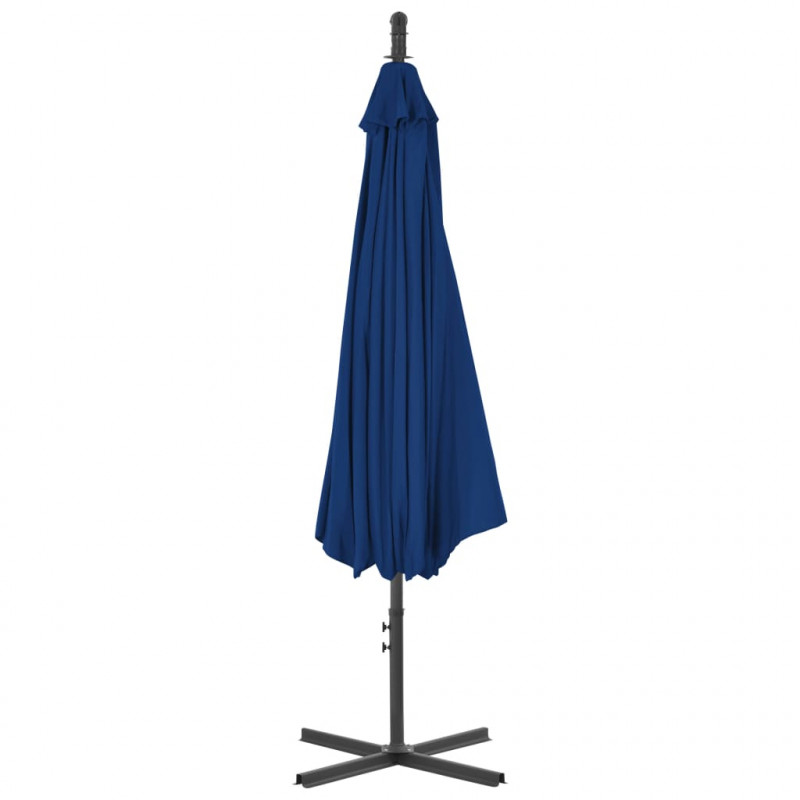 Parasol wiszący ze stalowym słupkiem, 300 cm, niebieski