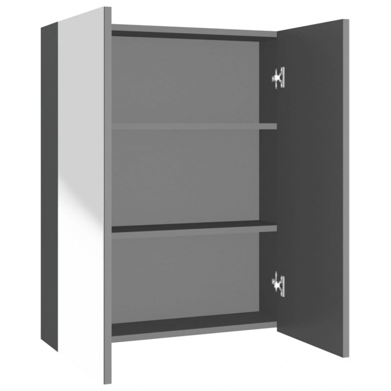 Szafka łazienkowa z lustrem, 60x15x75 cm, MDF, antracytowa