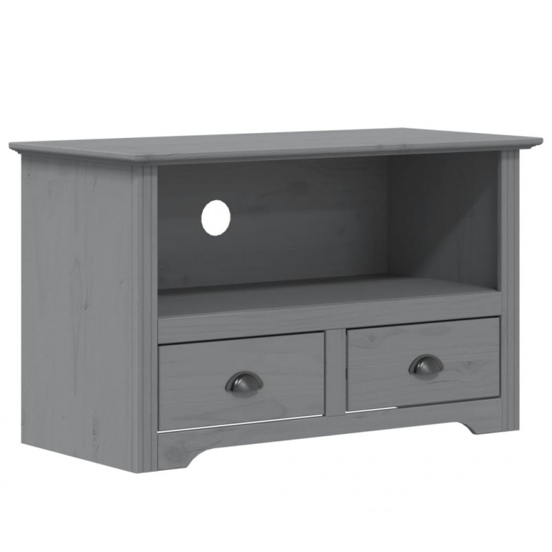 Szafka pod TV BODO, 2 szuflady, szara, 91,5x44,5x56 cm, sosnowa