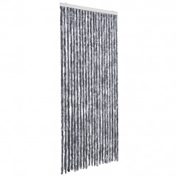 Zasłona przeciwko owadom, srebrna, 90x220 cm, szenil