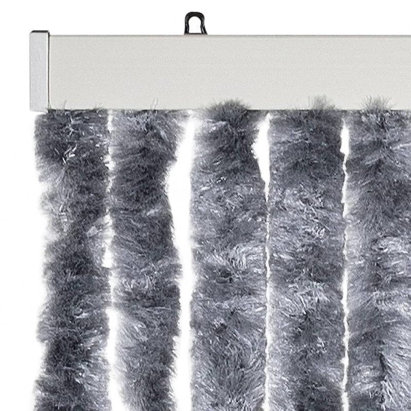 Zasłona przeciwko owadom, srebrna, 90x220 cm, szenil