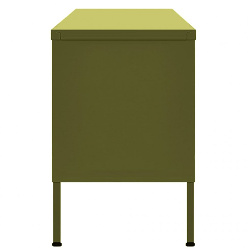 Szafka pod telewizor, oliwkowa, 105x35x50 cm, stalowa