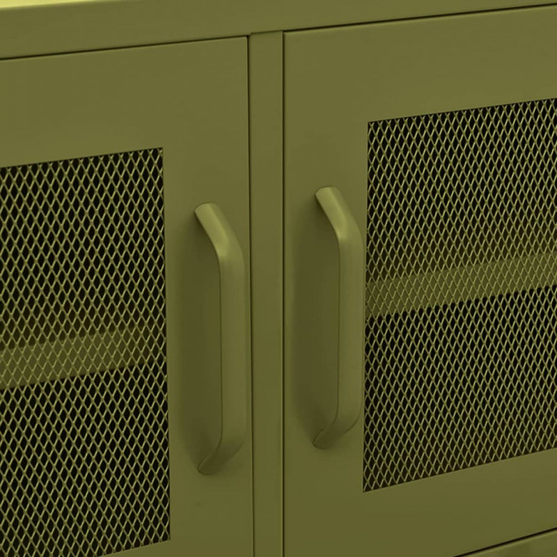 Szafka pod telewizor, oliwkowa, 105x35x50 cm, stalowa