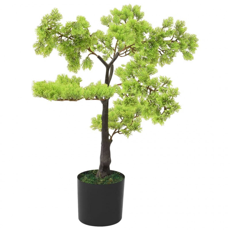 Sztuczne bonsai z cyprysu, z doniczką, 60 cm, zielone