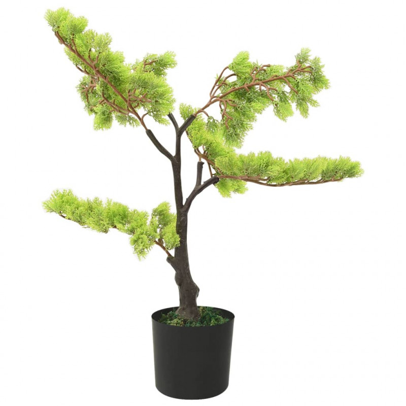 Sztuczne bonsai z cyprysu, z doniczką, 60 cm, zielone