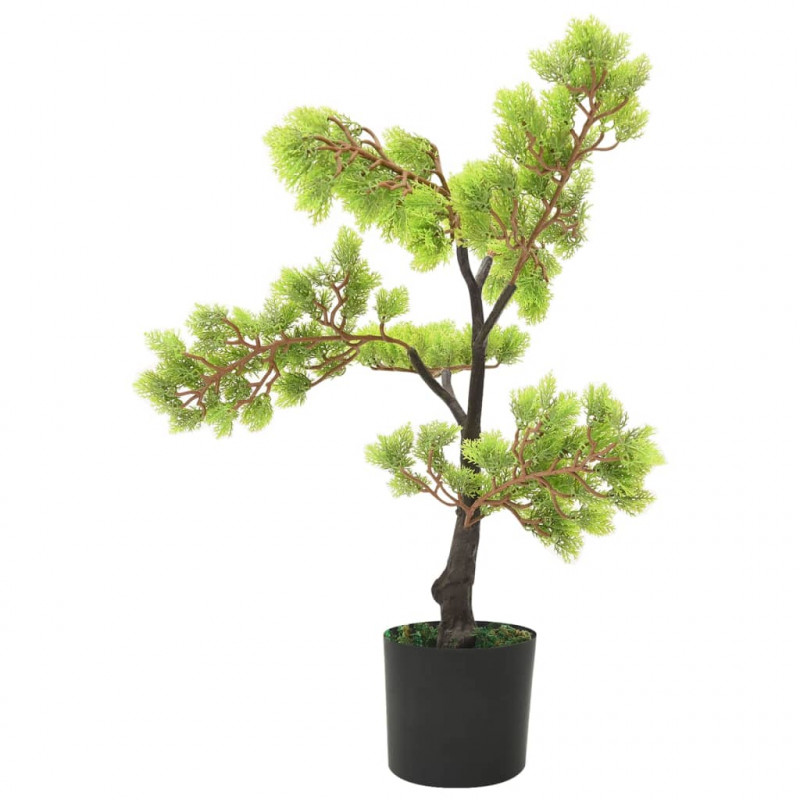 Sztuczne bonsai z cyprysu, z doniczką, 60 cm, zielone