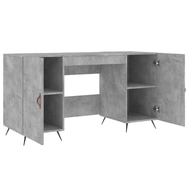 Biurko, szarość betonu, 140x50x75 cm, materiał drewnopochodny