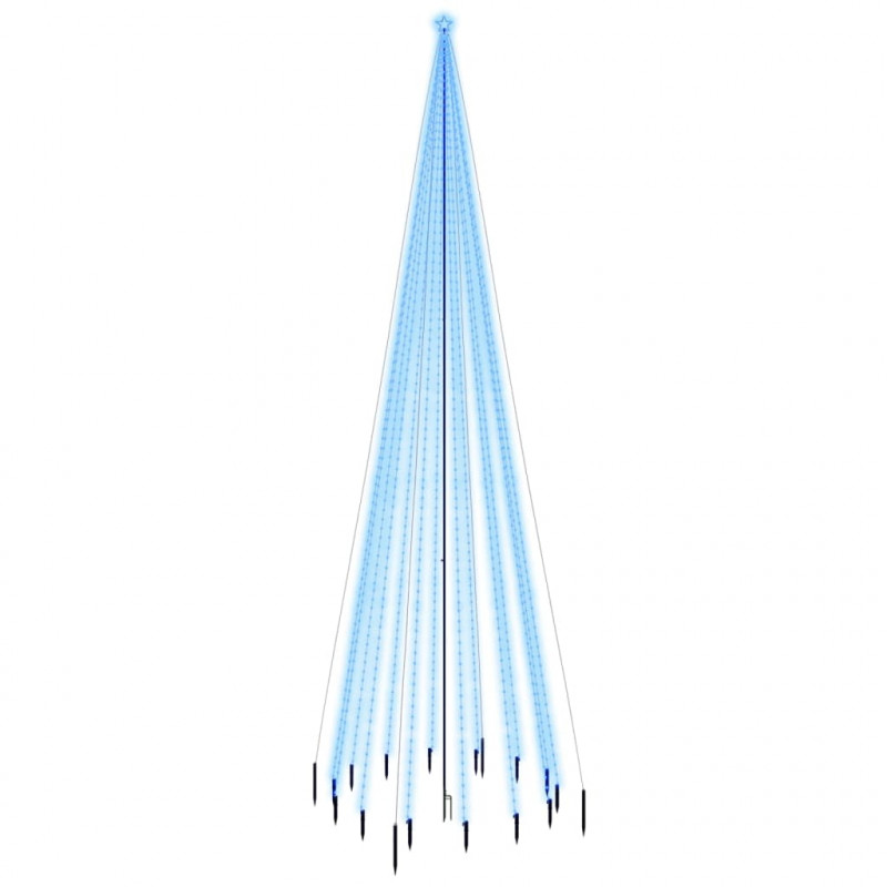Choinka z kołkiem gruntowym, 1134 niebieskie LED, 800 cm