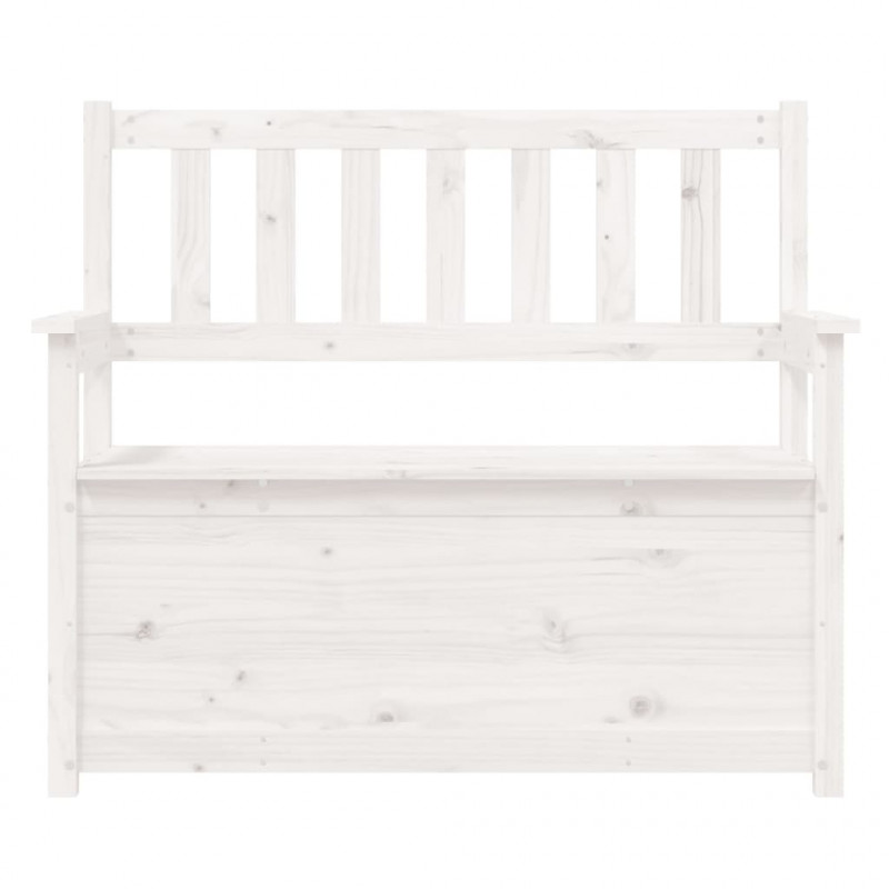 Ławka, biała, 112,5x51,5x96,5 cm, lite drewno sosnowe