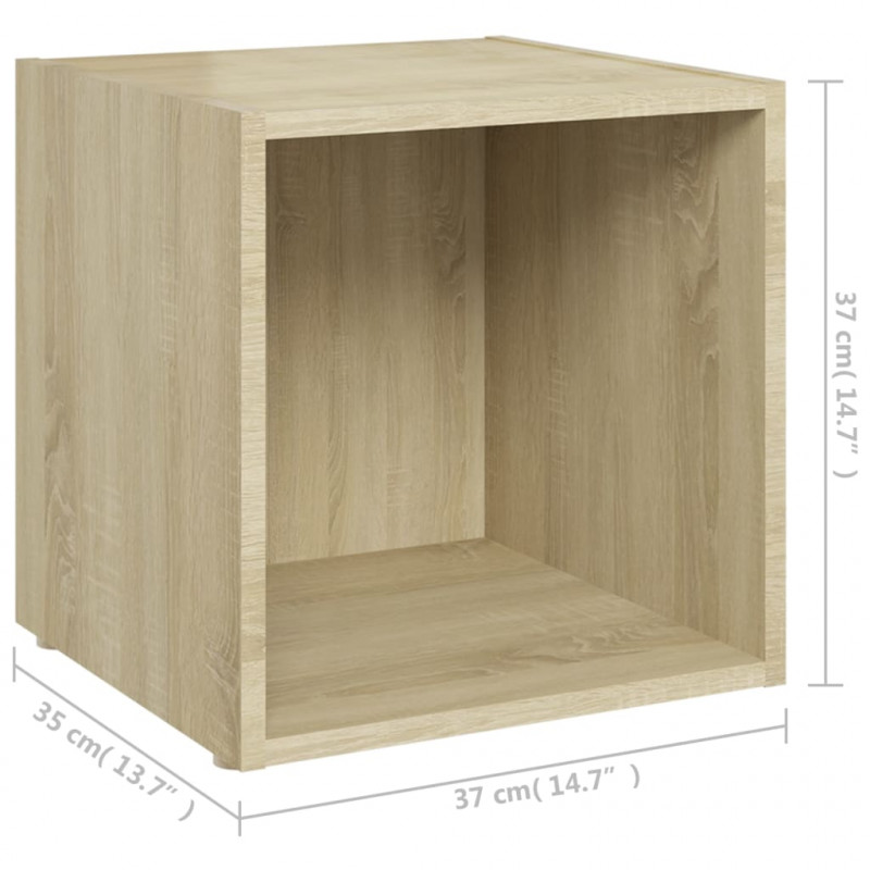 Szafki pod TV, 2 szt., dąb sonoma, 37x35x37 cm