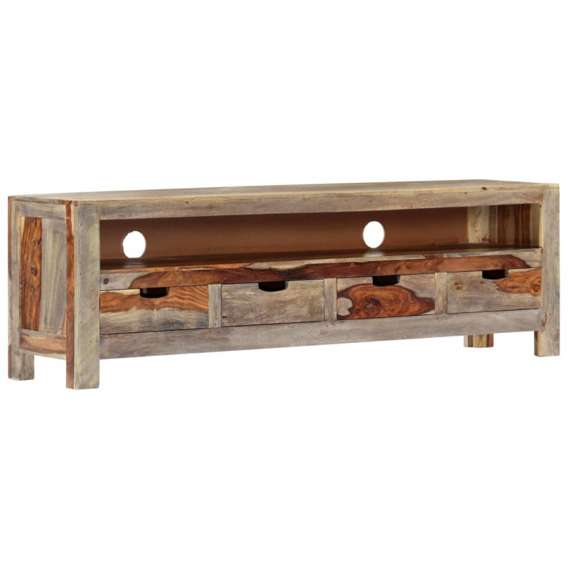 Szafka pod TV z litego drewna sheesham, 130 x 30 x 40 cm