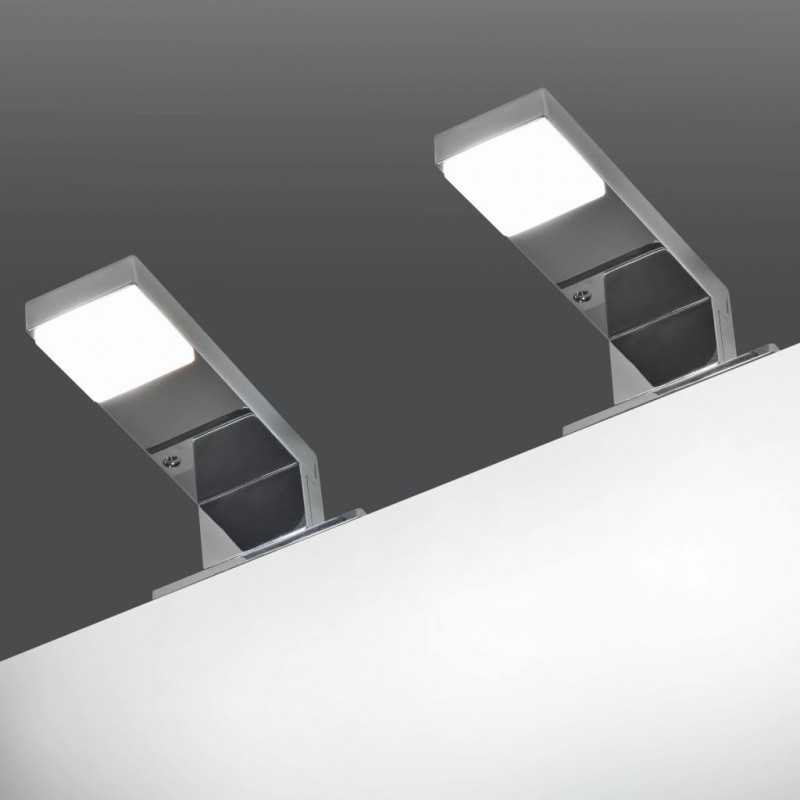 Lampy nad lustro, 2 szt., 2 W, zimne, białe światło