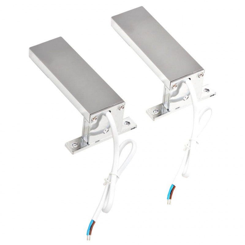 Lampy nad lustro, 2 szt., 2 W, zimne, białe światło