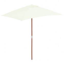 Parasol ogrodowy na drewnianym słupku, 150 x 200 cm, piaskowy
