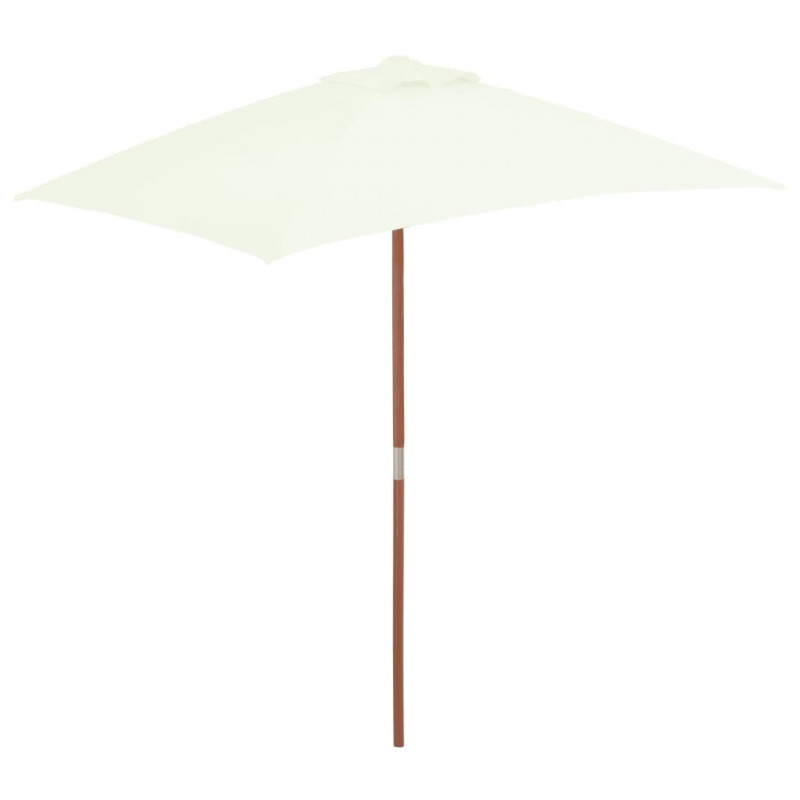 Parasol ogrodowy na drewnianym słupku, 150 x 200 cm, piaskowy
