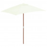 Parasol ogrodowy na drewnianym słupku, 150 x 200 cm, piaskowy