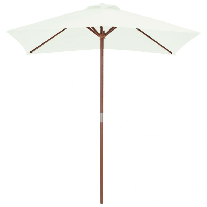 Parasol ogrodowy na drewnianym słupku, 150 x 200 cm, piaskowy