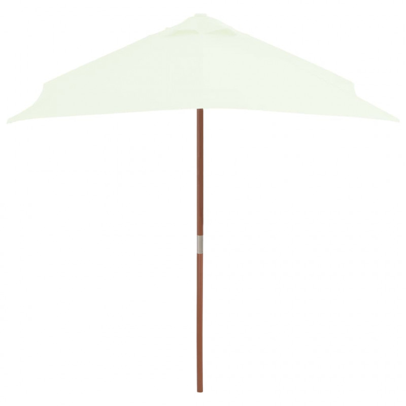Parasol ogrodowy na drewnianym słupku, 150 x 200 cm, piaskowy