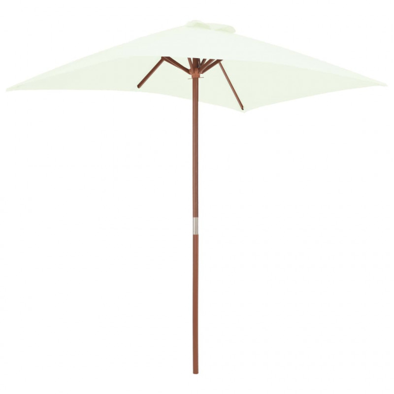Parasol ogrodowy na drewnianym słupku, 150 x 200 cm, piaskowy