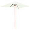Parasol ogrodowy na drewnianym słupku, 150 x 200 cm, piaskowy