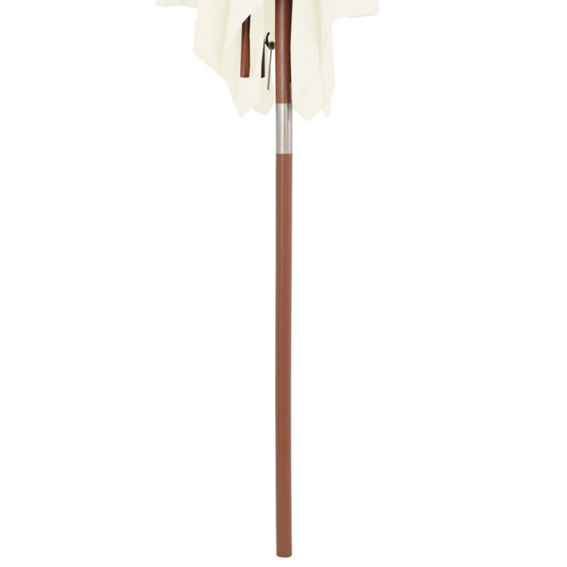 Parasol ogrodowy na drewnianym słupku, 150 x 200 cm, piaskowy