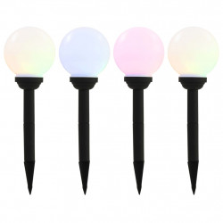 Kuliste lampy solarne do ogrodu, 4 szt., LED, 15 cm, RGB
