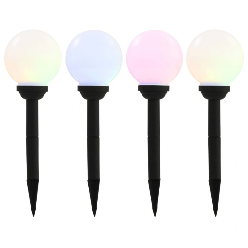 Kuliste lampy solarne do ogrodu, 4 szt., LED, 15 cm, RGB