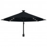 Parasol ogrodowy z LED, ścienny, 300 cm, czarny