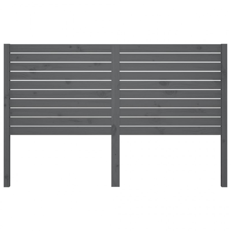 Wezgłowie łóżka, szare, 126x4x100 cm, lite drewno sosnowe