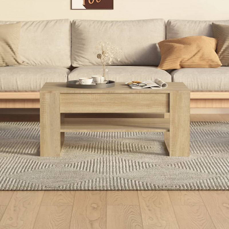 Stolik kawowy, dąb sonoma 102x55x45 cm, materiał drewnopochodny
