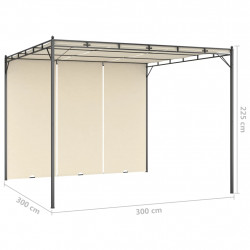 Altana ogrodowa z zasłoną boczną, 3 x 3 x 2,25 m, kremowa