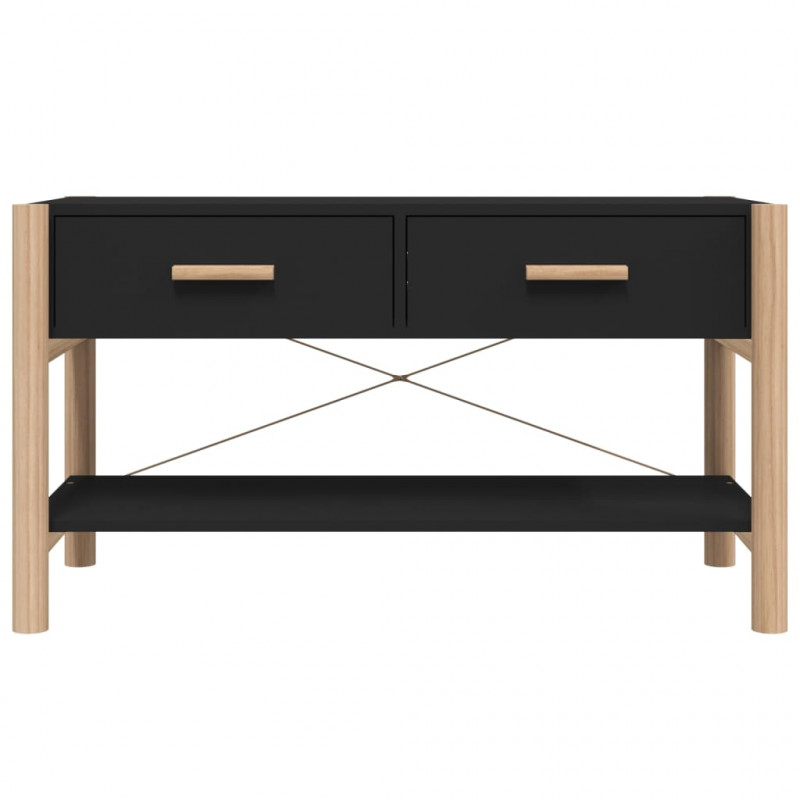 Szafka pod TV, czarna, 82x38x45 cm, materiał drewnopochodny