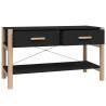 Szafka pod TV, czarna, 82x38x45 cm, materiał drewnopochodny