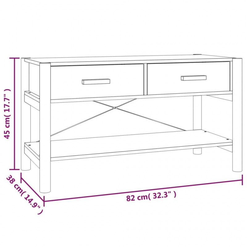 Szafka pod TV, czarna, 82x38x45 cm, materiał drewnopochodny