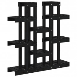 Kwietnik, czarny, 104,5x25x109,5 cm, lite drewno sosnowe
