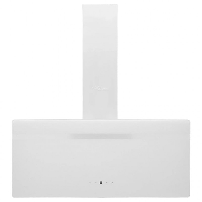 Ścienny okap kuchenny, 90 cm, stal i hartowane szkło, biały