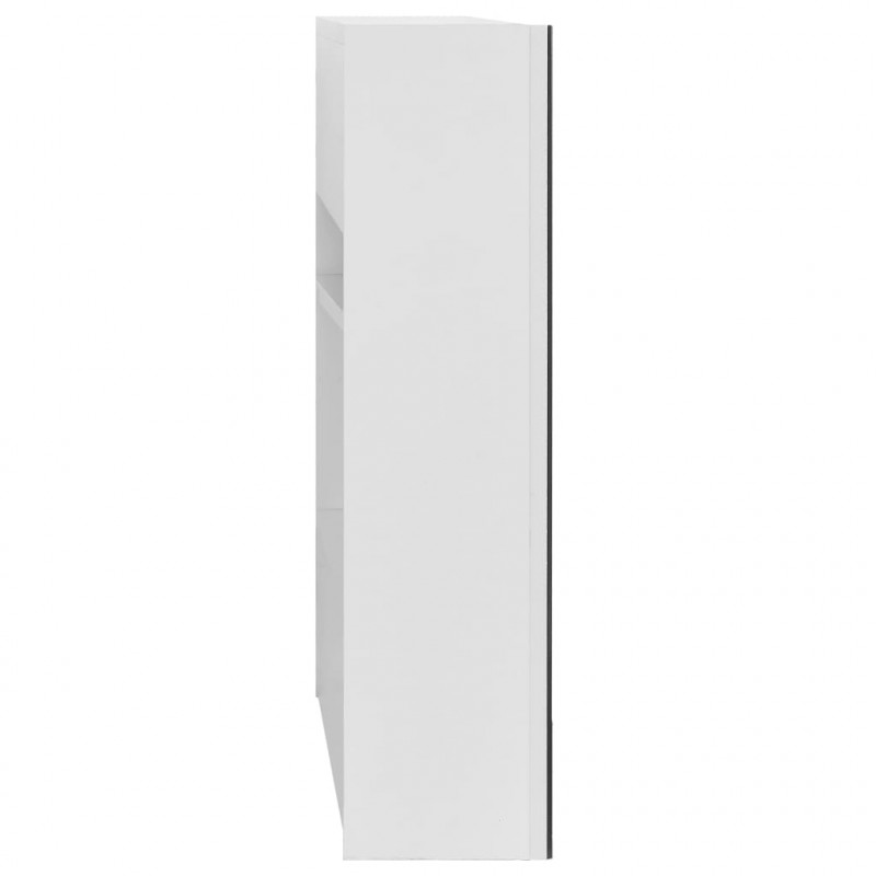 Szafka łazienkowa z lustrem, biała, 80x15x60 cm, MDF