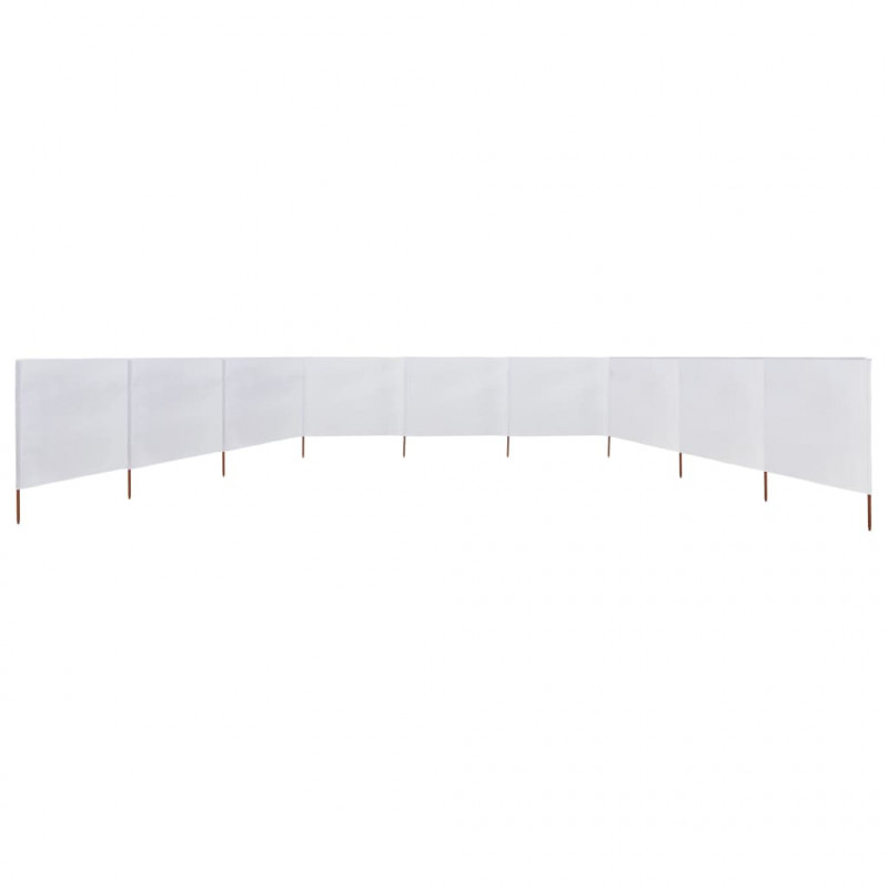 Parawan 9-skrzydłowy z tkaniny, 1200x160 cm, piaskowa biel