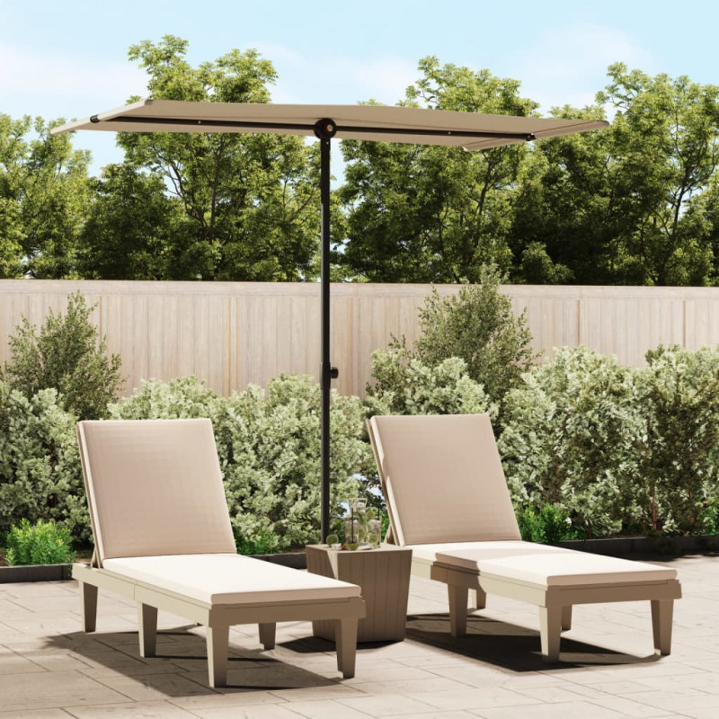 Parasol ogrodowy na aluminiowym słupku, 180x110 cm, taupe