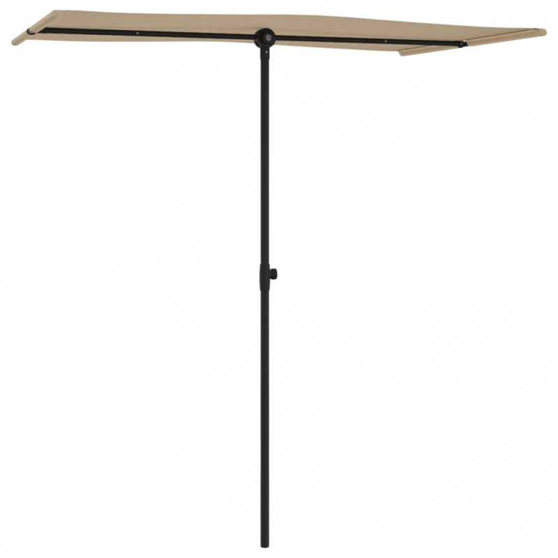 Parasol ogrodowy na aluminiowym słupku, 180x110 cm, taupe