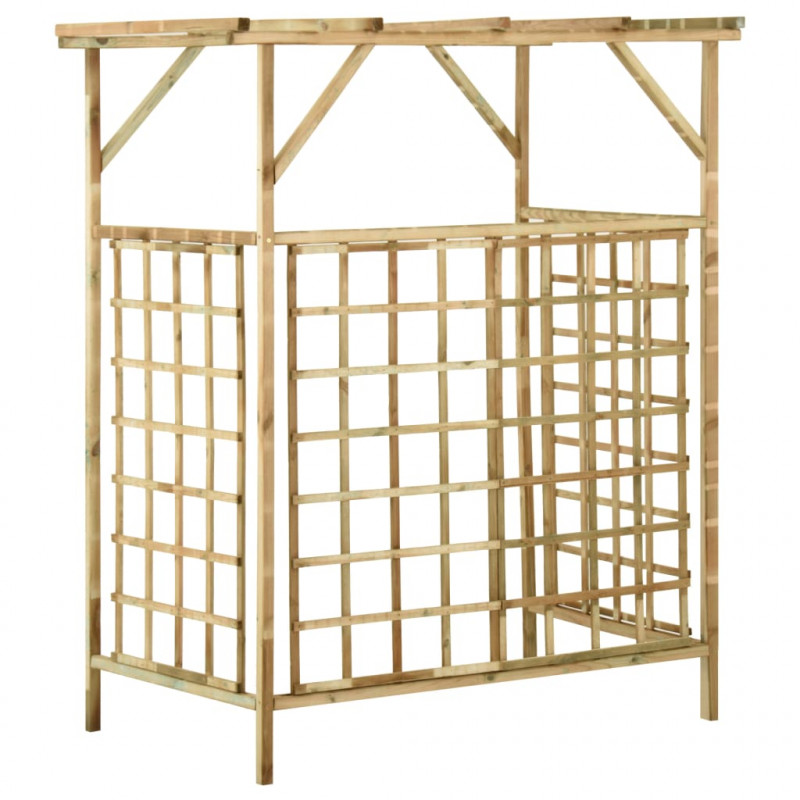 Pergola na dwa kosze na śmieci, impregnowane drewno sosnowe