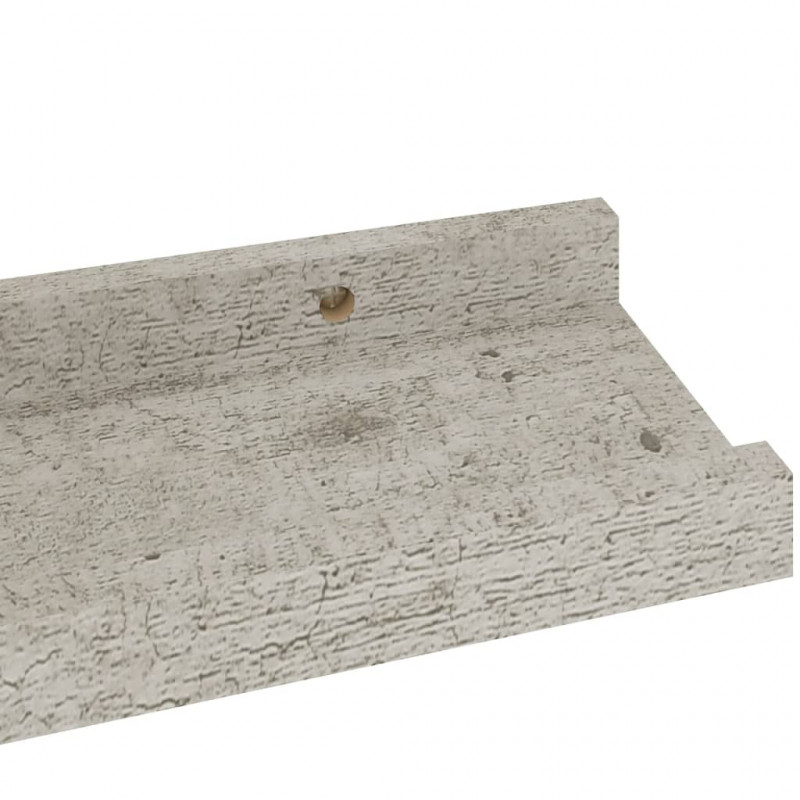 Półki ścienne, 4 szt., szarość betonu, 40x9x3 cm
