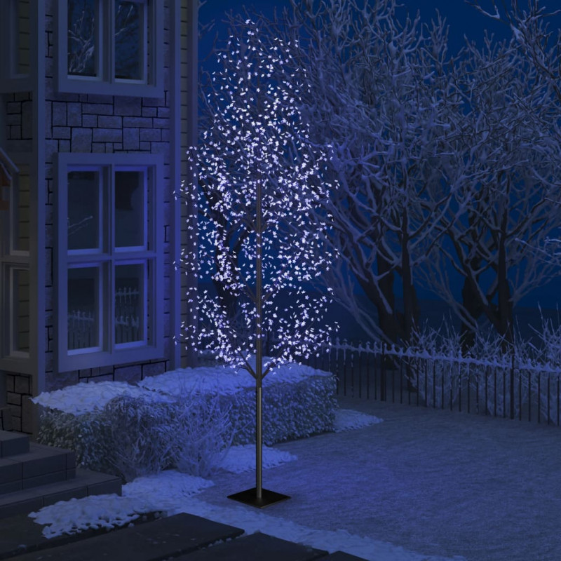 Drzewko świecące na niebiesko, 1200 LED, kwiat wiśni, 400 cm