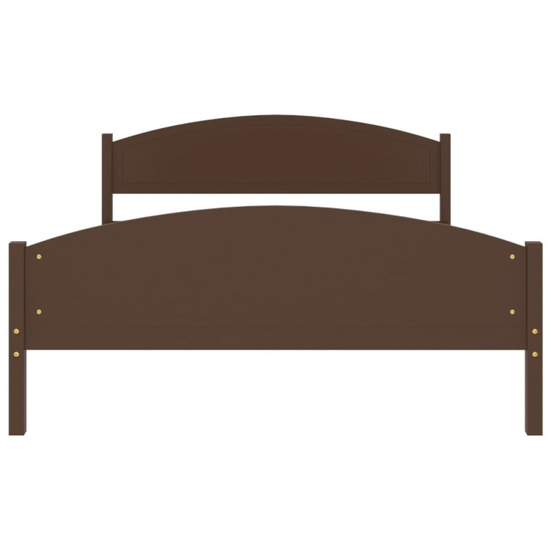 Rama łóżka, ciemnobrązowa, lite drewno sosnowe, 160 x 200 cm