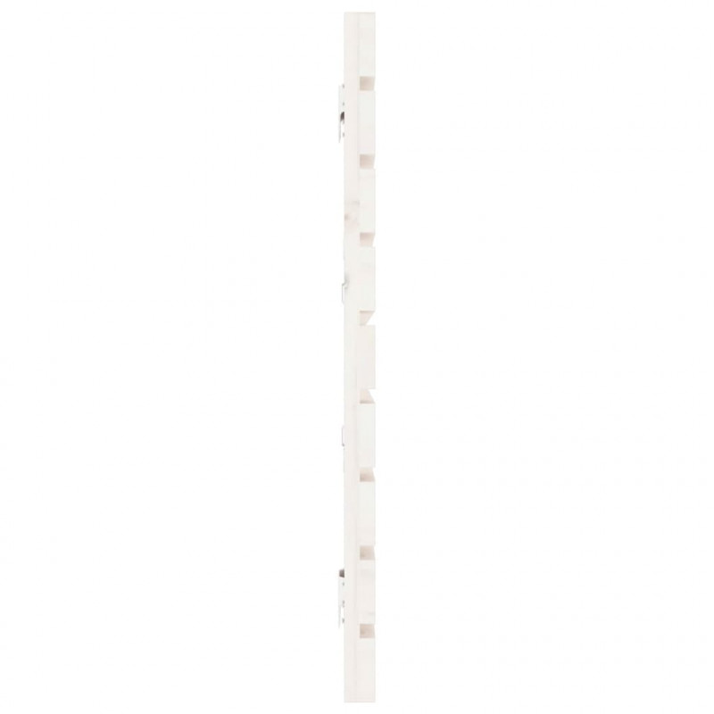 Wezgłowie łóżka, białe, 206x3x63 cm, lite drewno sosnowe