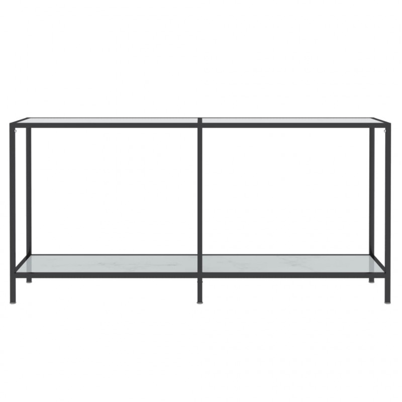 Stolik konsolowy, biały, 160x35x75,5 cm, szkło hartowane