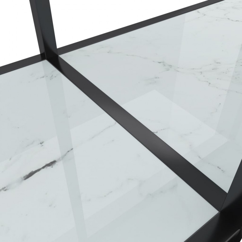 Stolik konsolowy, biały, 160x35x75,5 cm, szkło hartowane