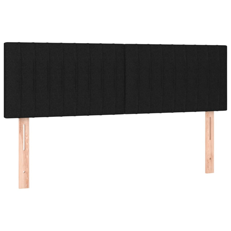Łóżko kontynentalne z materacem, czarne, 140x200 cm, tkanina